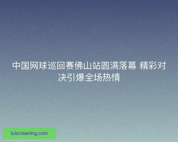 中国网球巡回赛佛山站圆满落幕 精彩对决引爆全场热情