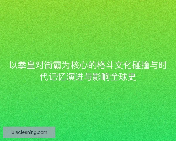 以拳皇对街霸为核心的格斗文化碰撞与时代记忆演进与影响全球史 以拳皇对街霸为核心的格斗文化碰撞与时代记忆演进与影响全球史